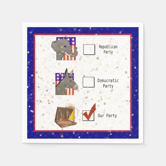 Voting Election Party Fun Napkin (Front)