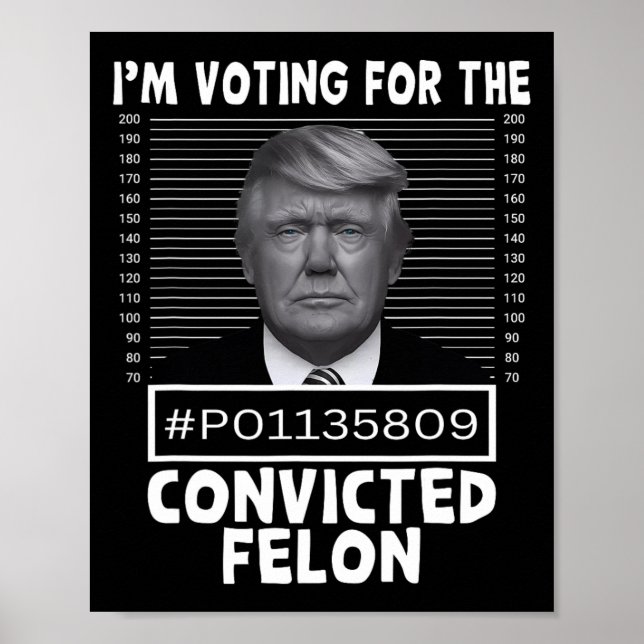 Voting For The Convicted Felon Trump Mugshot Pro T Poster (Front)