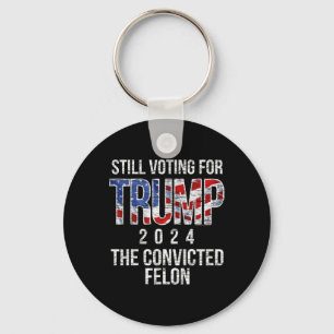 Voting For Trump 2024 Convicted Felon Convict Vint Keychain