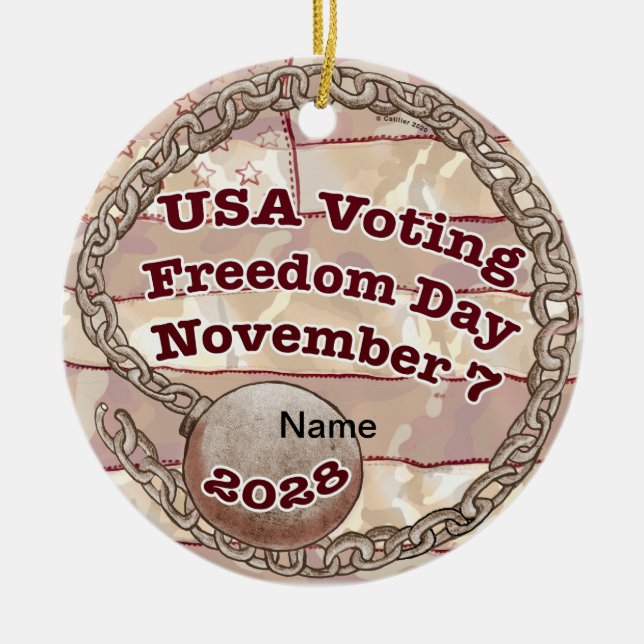 Voting Freedom Day Ceramic Ornament (Front)