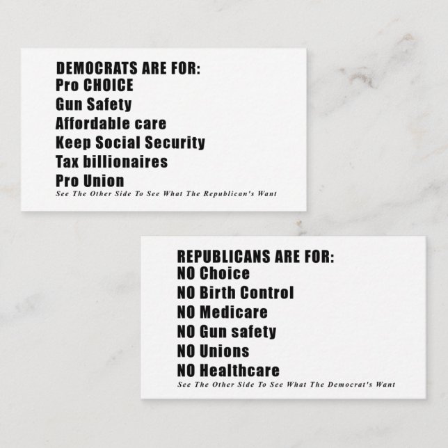 Voting Information Card (Front/Back)