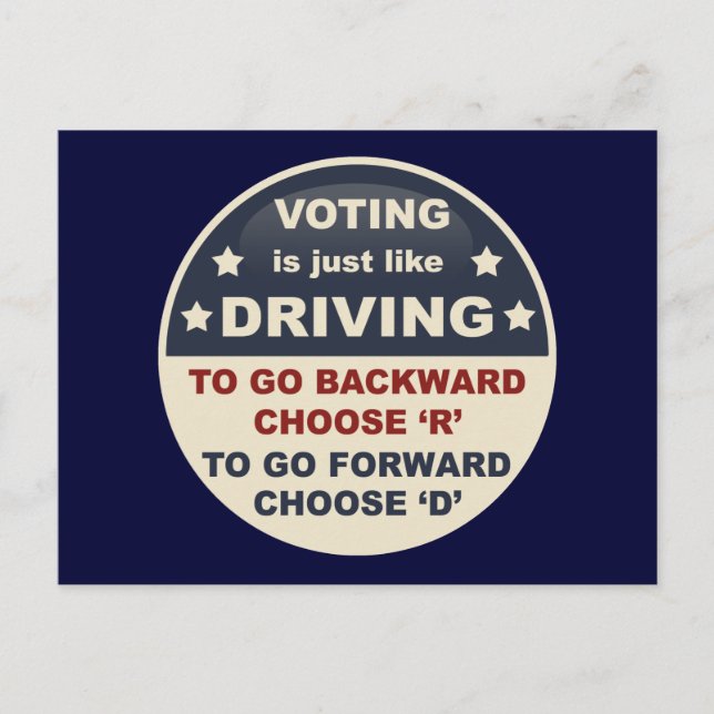 Voting is Just Like Driving Postcard (Front)