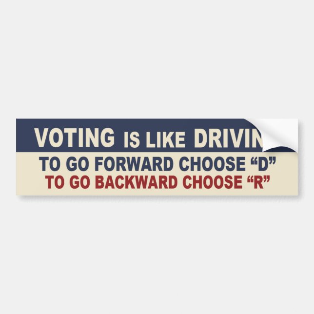 Voting is like Driving Bumper Sticker (Front)