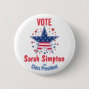 voting poster class president, student council 2 inch round button