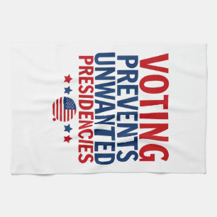 Voting Prevents Unwanted Presidencies men women Kitchen Towel
