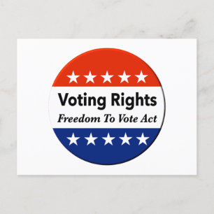Voting Rights Freedom To Vote Act Postcard