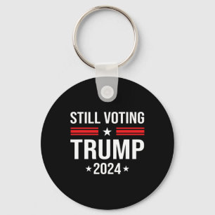 Voting Trump 2024 Patriotic American Flag 1 Keychain