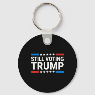 Voting Trump 2024 Patriotic American Flag Men Wome Keychain