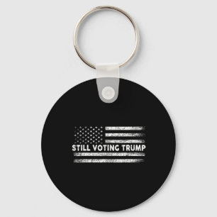 Voting Trump 2024 Patriotic American Flag Men Wome Keychain