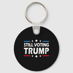 Voting Trump 2024 Patriotic American Flag Men Wome Keychain