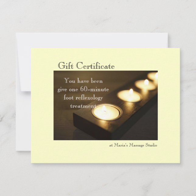Votive Candles Gift Certificate (Front)
