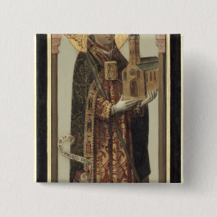 Votive Panel Depicting St. Ansgar, 1457 2 Inch Square Button