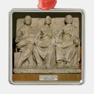 Votive sculpture of a triple mother deity metal ornament