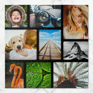 Votre 9 Photo Jigsaw Puzzle Collage encadré noir