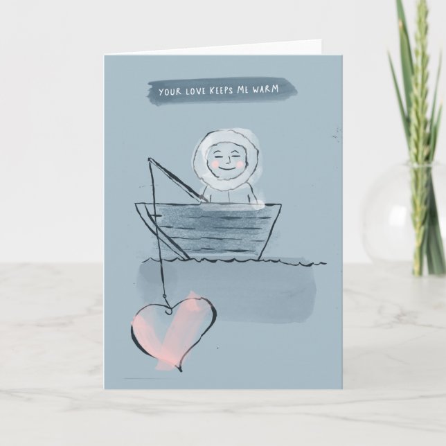 Votre Amour Me Garde Chaleureuse Carte Eskimo (Devant)