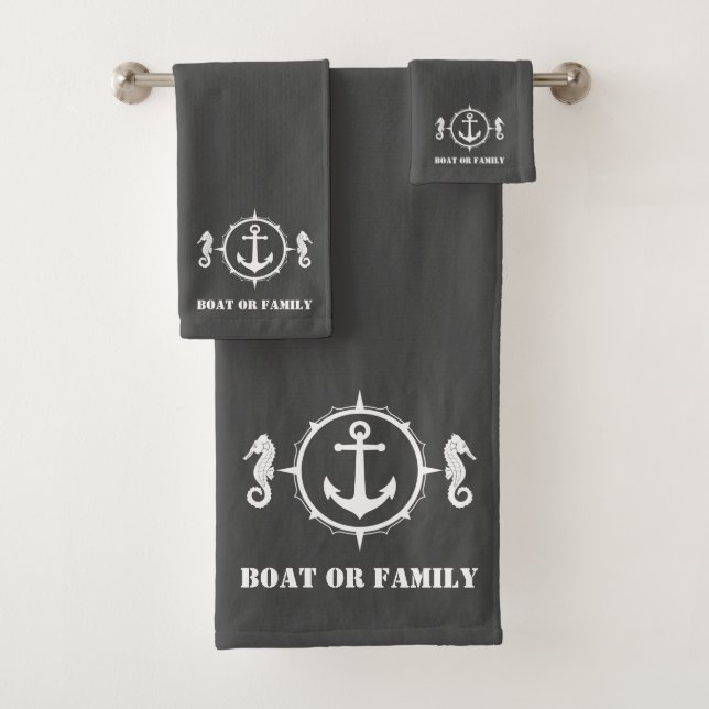 Votre bateau ou nom de famille Ancre de cheval de  (En situation)