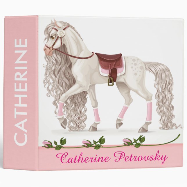 Votre Beau Cheval Blanc Princesse Classeur (Devant/Côté)