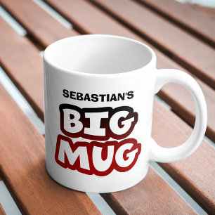 Votre Big Mug Black et Red Name Typographie modern