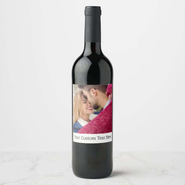 VOTRE bouteille de vin photo et texte étiquettes (Devant)
