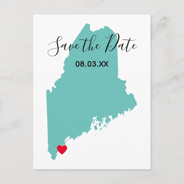Votre carte de Maine en forme de couleurs Enregist (Devant)