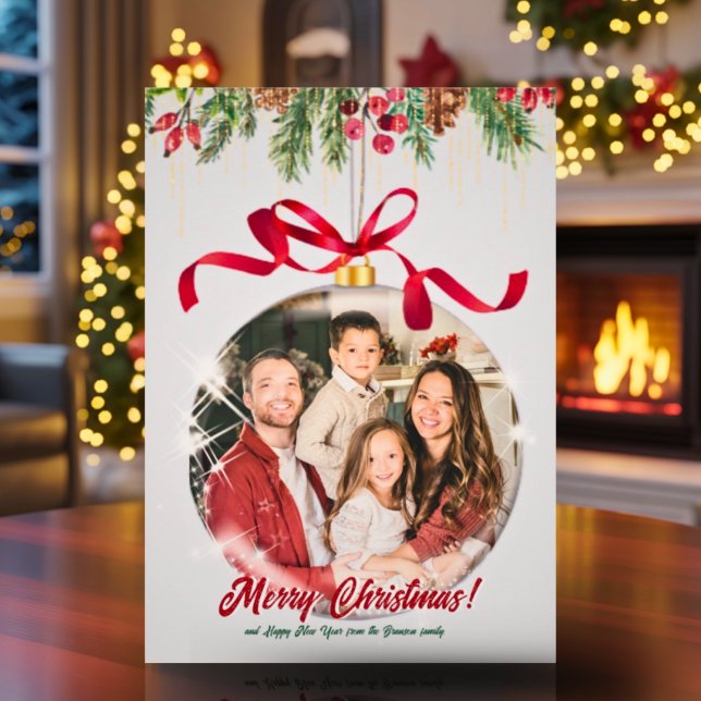 Votre Carte de vacances pour ornement de Noël Phot (Créateur téléchargé)