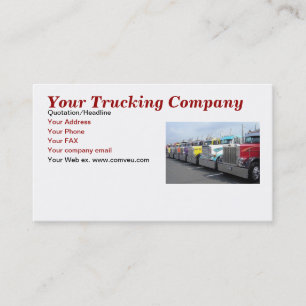Votre carte de visite d'entreprise de camionnage
