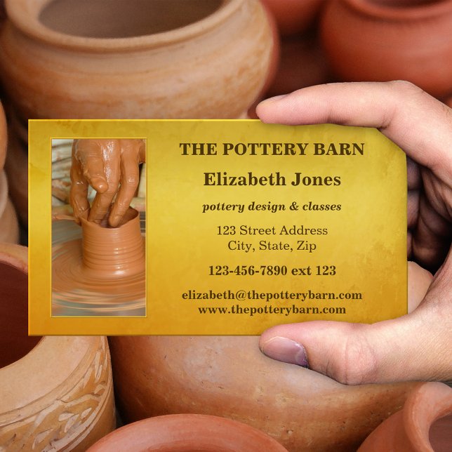 Votre carte de visite en céramique artisanale avec (Ceramics pottery artisan business card with your custom photo)