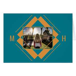 Votre carte de voeux géométrique photo et monogram