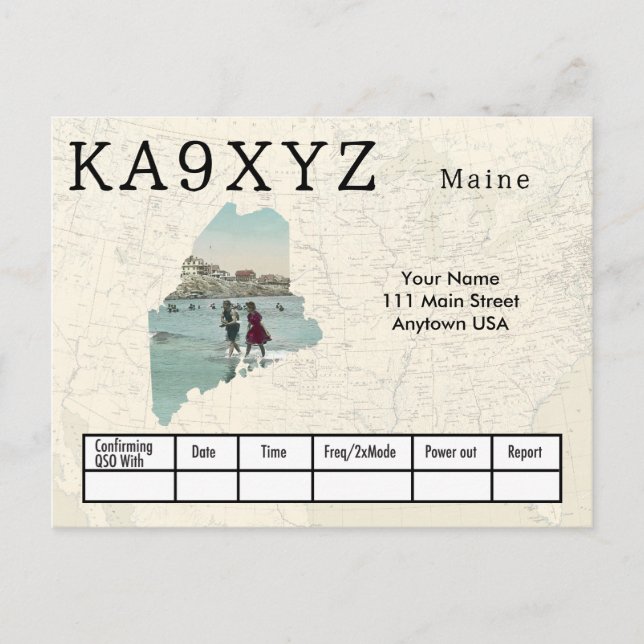 Votre carte postale QSL personnalisée en forme de  (Devant)