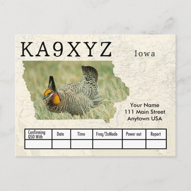 Votre carte postale QSL personnalisée en forme d'I (Devant)