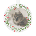 Votre chat photo aquarelle couronne 1er Noël