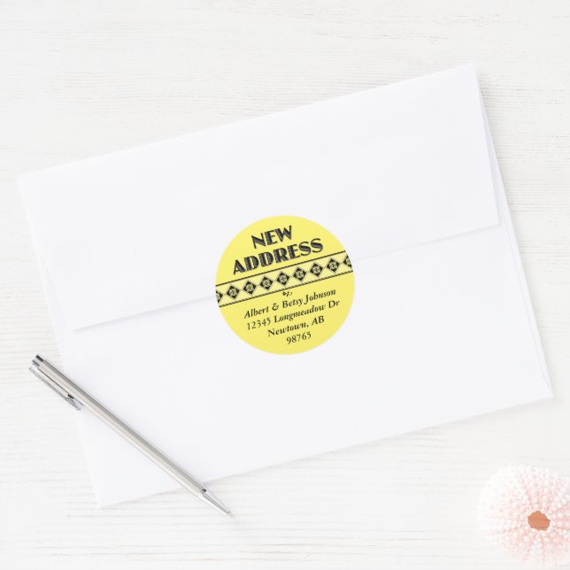 Votre Choix De Couleur ! Stickers Nouvelle adresse (Enveloppe)