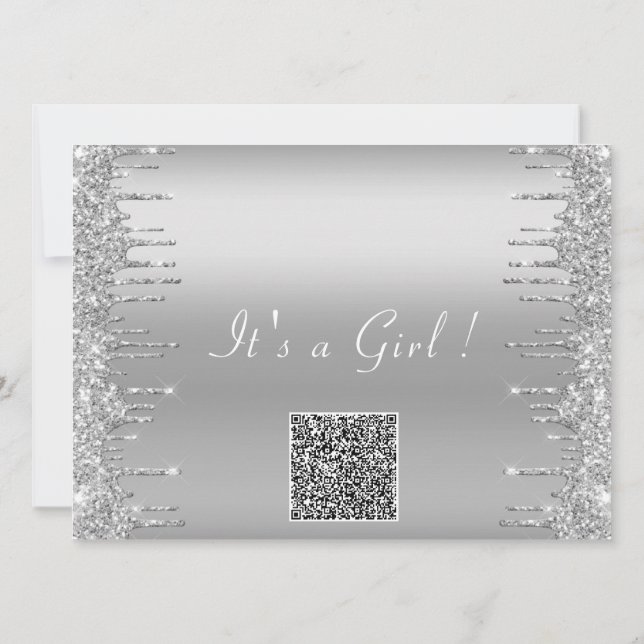 Votre code QR Baby Girl Douche Modèle d'invitation (Dos)