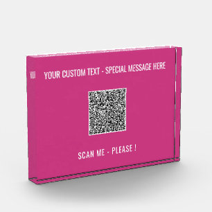 Votre code QR Bloc photo texte personnalisé Choisi