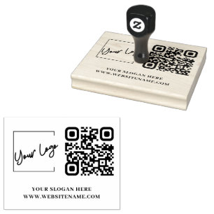 Votre code QR de logo d'entreprise tampon en caout