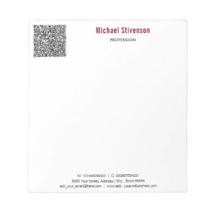 Votre code QR et votre bloc-notes professionnel te