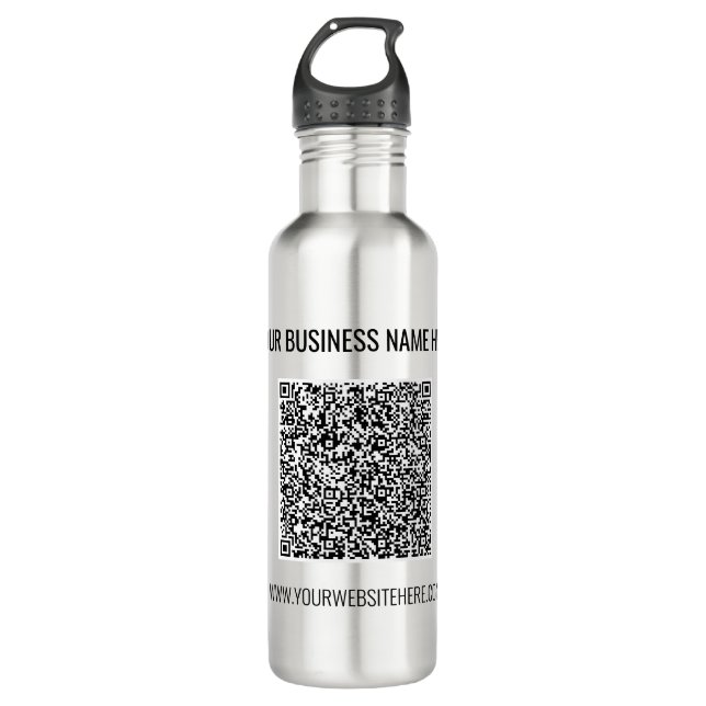 Votre code QR et votre bouteille d'eau texte perso (Devant)