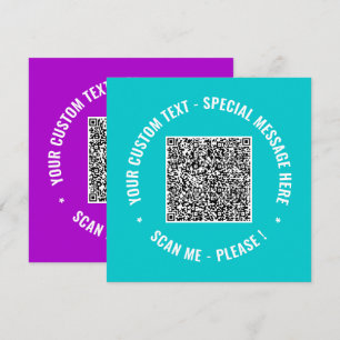 Votre code QR et votre carte texte personnalisée C