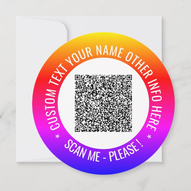 Votre code QR et votre texte personnalisé Cartes p (Dos)