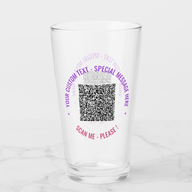 Votre code QR et votre verre de texte personnalisé (Devant)