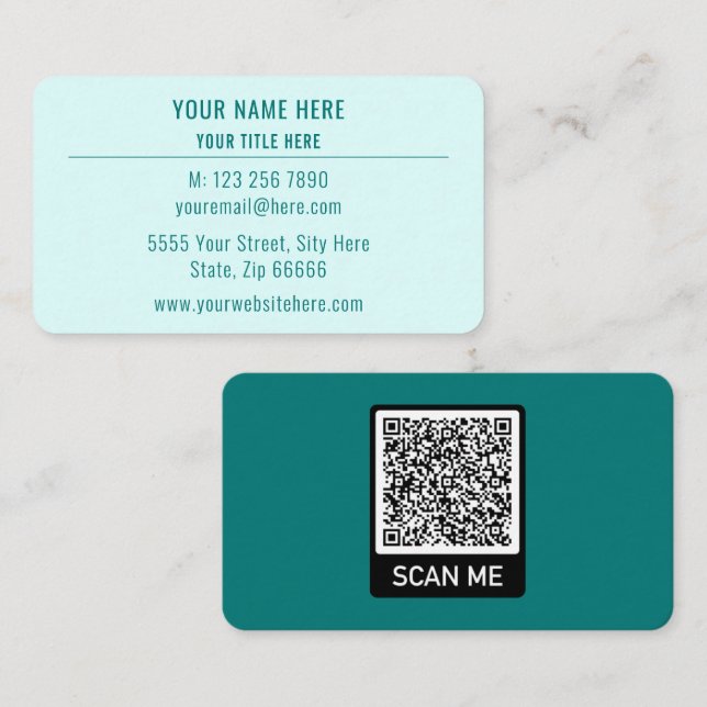Votre code QR Nom Adresse Carte de visite moderne (Devant / Derrière)
