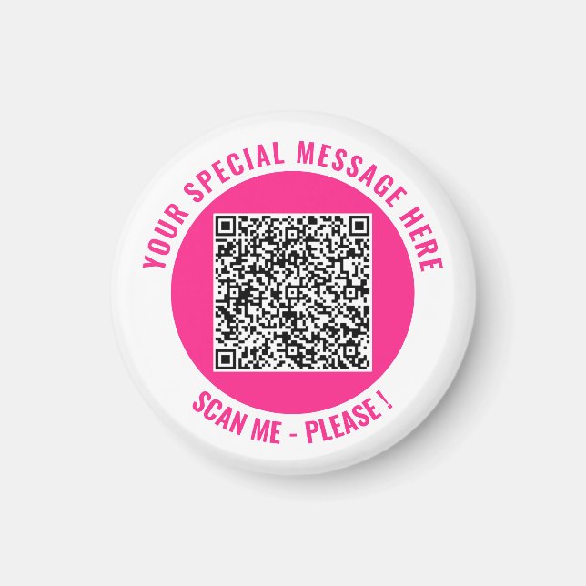 Votre code QR Scan Texte personnalisé Aimant Chois (Devant)