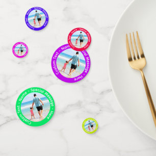 Votre Confetti Photo avec texte et couleurs person