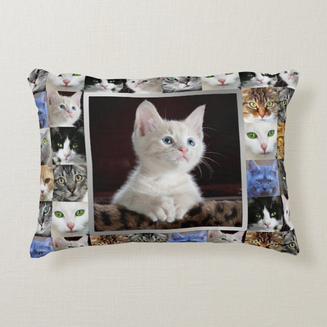 Votre Coussin de collage personnalisé photo chats (Devant)