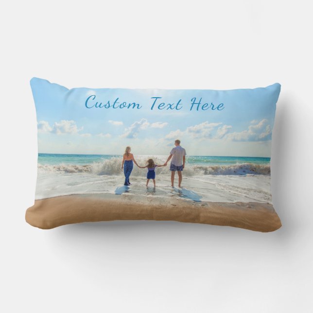 Votre Coussin photo avec texte personnalisé (Recto)