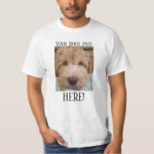 Votre de chiens de visage T-shirt blanc ici
