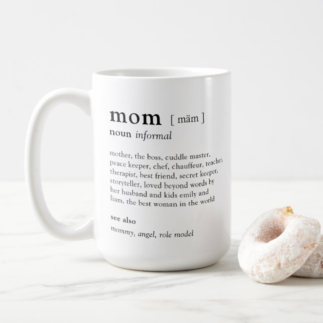 Votre définition de maman Photo personnalisée Mug (Avec donut)