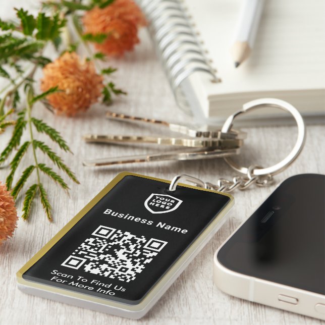 Votre entreprise de logo | QR Code Modern Gold Bor (Devant droit)