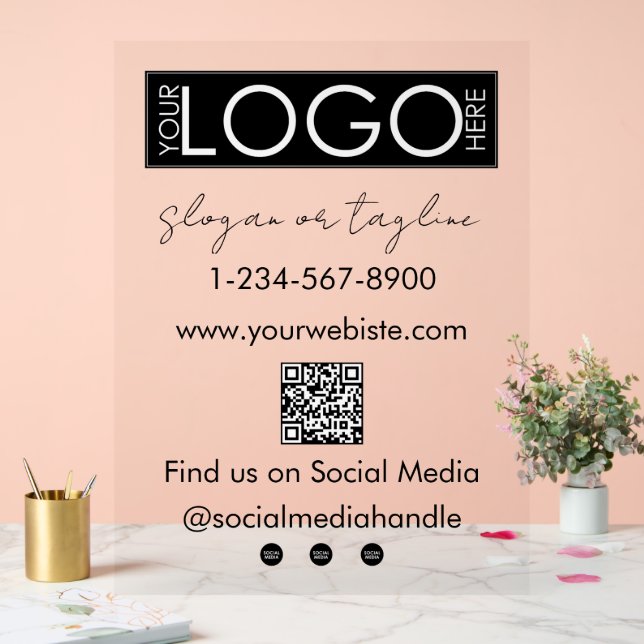 Votre entreprise Logo Magasin QR Code Social Media (Mariage)