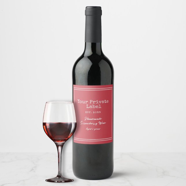 Votre Étiquette Privé Fraise Maison Vin (Créateur téléchargé)